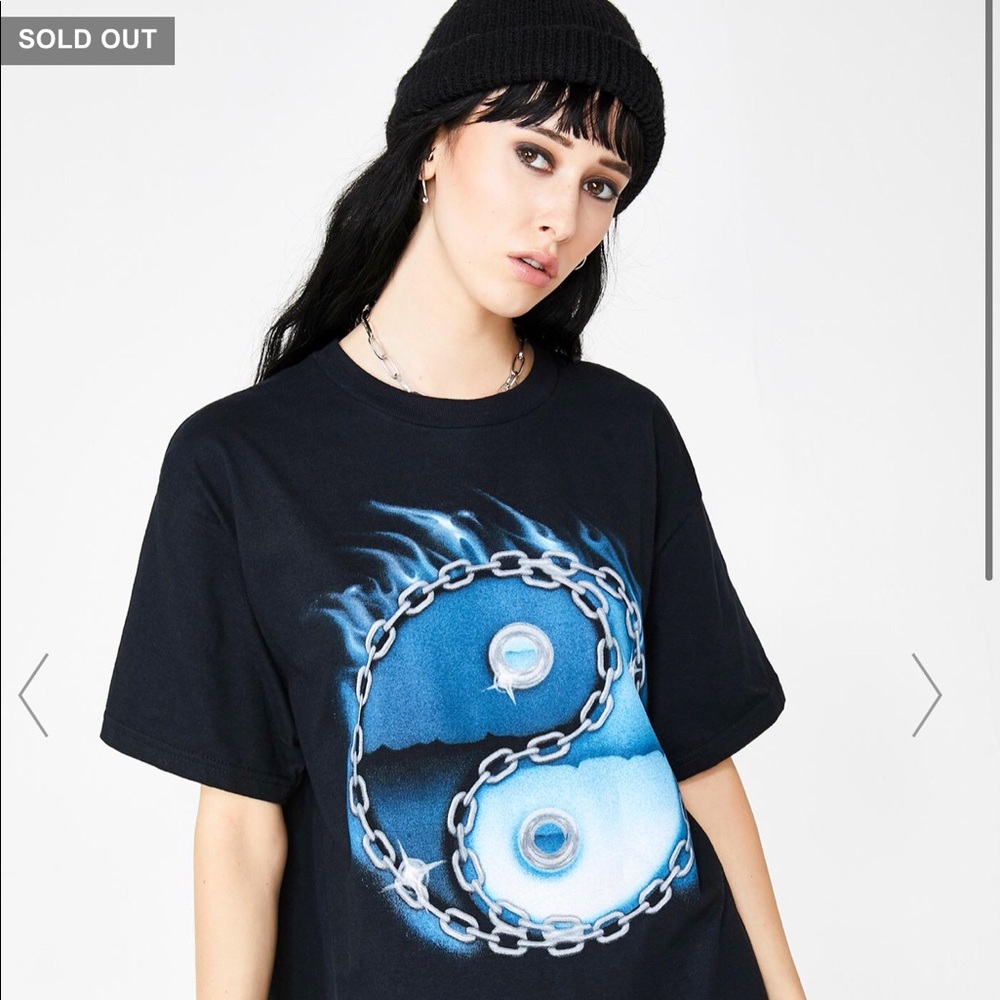 Dolls Kill Samborghini Chain Yin Yang T Shirt